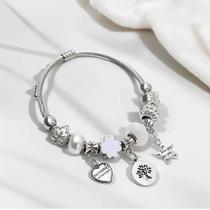 Pulseira Berloques Life Com 10 Charmes Aço Inoxidável Prata