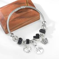 Pulseira Berloques Life Com 10 Charmes Aço Inoxidável Prata Pulseira Berloques Life Com 10 Charmes Aço Inoxidável Prata