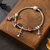 Pulseira BJR, estilo cartoon, retrô, com tema de caveira de abóbora Pulseira BJR, estilo cartoon, retrô, com tema de caveira de abóbora