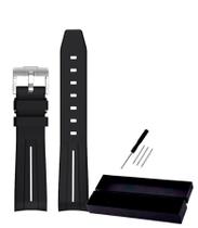 Pulseira Black White Swatch Moonswatch Silicone com Estojo