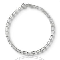 Pulseira Bloquinho 3mm 18cm Prata Legitima 925 Pulseira Bloquinho 3mm 18cm Prata Legitima 925