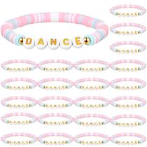 Pulseira Blosssound Dance Polymer Clay Beaded 24 peças rosa Pulseira Blosssound Dance Polymer Clay Beaded 24 peças rosa
