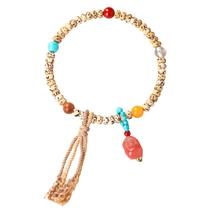 Pulseira Bodhi Bead de estilo étnico com contas Star Moon para mulheres