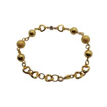 Pulseira Bolas E Coração Folheada A Ouro 18K Pulseira Bolas E Coração Folheada A Ouro 18K