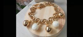 Pulseira bolas Maciças madrepérola Pulseira bolas Maciças madrepérola