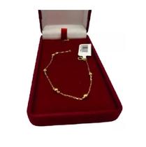 Pulseira Bolinha Bebê Infantil Ouro 18k 15cm Linda