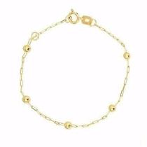 Pulseira Bolinha De Ouro 18k Infantil Bebê