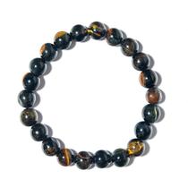 Pulseira Bolinha Olho de Falcão Natural 8mm Fio Silicone Pulseira Bolinha Olho de Falcão Natural 8mm Fio Silicone