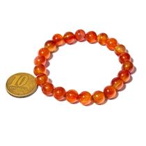 Pulseira Bolinha Pedra Ágata Cornalina Natural 8mm Pulseira Bolinha Pedra Ágata Cornalina Natural 8mm