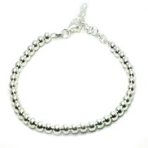 Pulseira Bolinhas 4 Mm 20 Cm Prata Legitima 925 Pulseira Bolinhas 4 Mm 20 Cm Prata Legitima 925