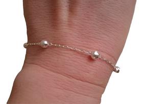 Pulseira Bolinhas 5mm C/ 18,5cm Prata 925 Legítima Pulseira Bolinhas 5mm C/ 18,5cm Prata 925 Legítima
