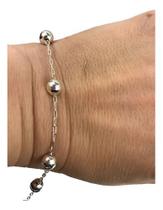 Pulseira Bolinhas 7mm C/ 19 Cm Em Prata 925