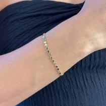 Pulseira Bolinhas Amassadas Lisas Banhado em Ouro 18k Pulseira Bolinhas Amassadas Lisas Banhado em Ouro 18k