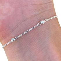 Pulseira Bolinhas Bola Elo 3x1 Prata 925 Feminina Legítima Pulseira Bolinhas Bola Elo 3x1 Prata 925 Feminina Legítima