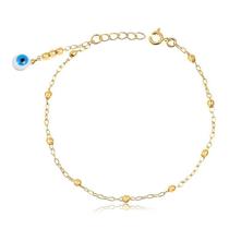 Pulseira Bolinhas Com Olho Grego Folheada A Ouro Pulseira Bolinhas Com Olho Grego Folheada A Ouro