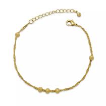 Pulseira Bolinhas Lisas Banhada a Ouro 18K