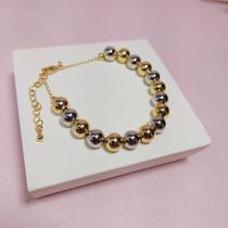 Pulseira Bolinhas Semijoia em Ouro 18k e Ródio Pulseira Bolinhas Semijoia em Ouro 18k e Ródio