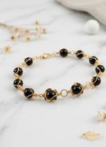Pulseira Bolinhas Trançadas Base:Prata Pulseira Bolinhas Trançadas Base:Prata