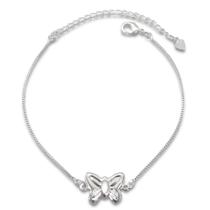 Pulseira Borboleta Lisa Banhada a Prata Semijoia