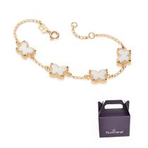 Pulseira Borboletas Banhado Ouro e Acrílico Rommanel 552183 Pulseira Borboletas Banhado Ouro e Acrílico Rommanel 552183