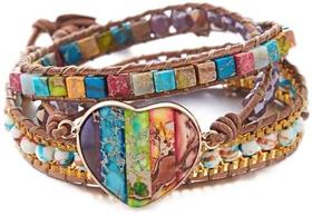 Pulseira Boutique SS 7 Chakra Healing Natural Heart Gemstone Pulseira Boutique SS 7 Chakra Healing Natural Heart Gemstone