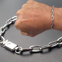 Pulseira Bracelete Aço Inox Elo Alongado Escolha O Tamanho Pulseira Bracelete Aço Inox Elo Alongado Escolha O Tamanho