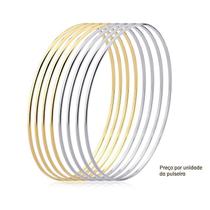 Pulseira Bracelete Aro Fino Folheado a Ouro e Ródio Pulseira Bracelete Aro Fino Folheado a Ouro e Ródio