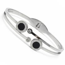 Pulseira Bracelete Casey Ajustável Número Romano Em Aço Inox