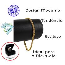 Pulseira Bracelete Cordão Baiano Transado Aço Inox Banhado