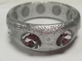 pulseira bracelete de acrilico com glitter e chaton redondo prata