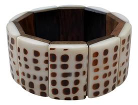 Pulseira Bracelete De Concha Revestida Com Madeira Marinho Buzio Ajustavel Feminino Pulseira Bracelete De Concha Revestida Com Madeira Marinho Buzio Ajustavel Feminino