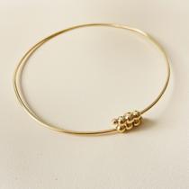 Pulseira Bracelete Dourado com Bolinhas