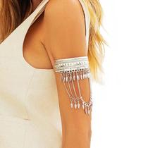 Pulseira Bracelete Dourado com Correntes e Medalhas Luxo Pulseira Bracelete Dourado com Correntes e Medalhas Luxo