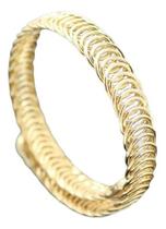 Pulseira Bracelete Dourado Metal Trançado Ajustável Pulseira Bracelete Dourado Metal Trançado Ajustável