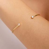 Pulseira Bracelete Duas Zircônias Feminino Folheado a Ouro ou Prata Pulseira Bracelete Duas Zircônias Feminino Folheado a Ouro ou Prata