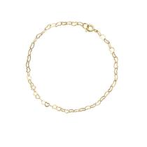 Pulseira Bracelete Elo Coração Folheada Ouro 18k