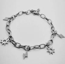 Pulseira Bracelete Em Aço Inox Sol e Raios Iansã