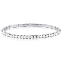 Pulseira Bracelete Em Prata 925 Riviera De Zircônia Pulseira Bracelete Em Prata 925 Riviera De Zircônia