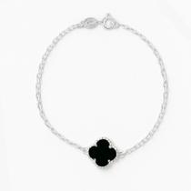 Pulseira Bracelete Feminina Flor Trevo Prata Legitima 925