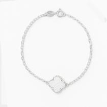 Pulseira Bracelete Feminina Flor Trevo Prata Legitima 925 Pulseira Bracelete Feminina Flor Trevo Prata Legitima 925
