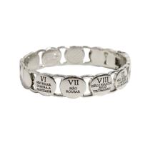 Pulseira Bracelete Feminina Masculina Semijoia Prata 10 Mandamentos Pulseira Bracelete Feminina Masculina Semijoia Prata 10 Mandamentos