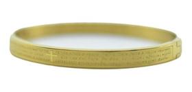 Pulseira Bracelete Feminina Pai Nosso Aço Inox Dourada