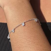 Pulseira Bracelete Feminina Pedra Zirconia Ponto De Luz Prata 925 Pulseira Bracelete Feminina Pedra Zirconia Ponto De Luz Prata 925