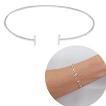 Pulseira Bracelete Feminina Prata Legitima 925 fio regulável