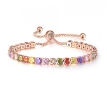 Pulseira Bracelete Feminina Zircônia Colorida Vários Modelos