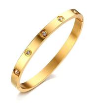 Pulseira Bracelete Feminino Dourado Vanglore 1250 Aço Inoxidável Banhado A Ouro E Garantia 12 meses
