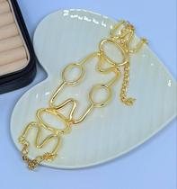 Pulseira Bracelete Feminino Inspiração Thassia Naves Elo Português Folheado a Ouro Blogueira Tendência Moda Luxo Pulseira Bracelete Feminino Inspiração Thassia Naves Elo Português Folheado a Ouro Blogueira Tendência Moda Luxo