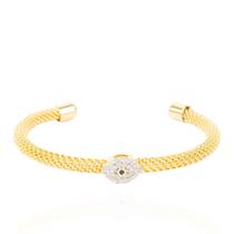 Pulseira bracelete grosso olho grego banhado a ouro 18k