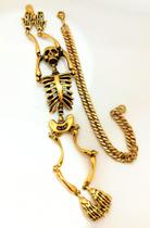 Pulseira Bracelete Kit com 2 Pulseiras Caveira Skull 3D