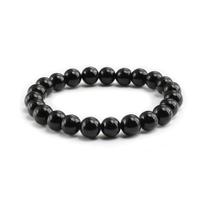 Pulseira Bracelete Masculina Feminina De Bolinha Preta 7 Mm Unissex Pulseira Bracelete Masculina Feminina De Bolinha Preta 7 Mm Unissex